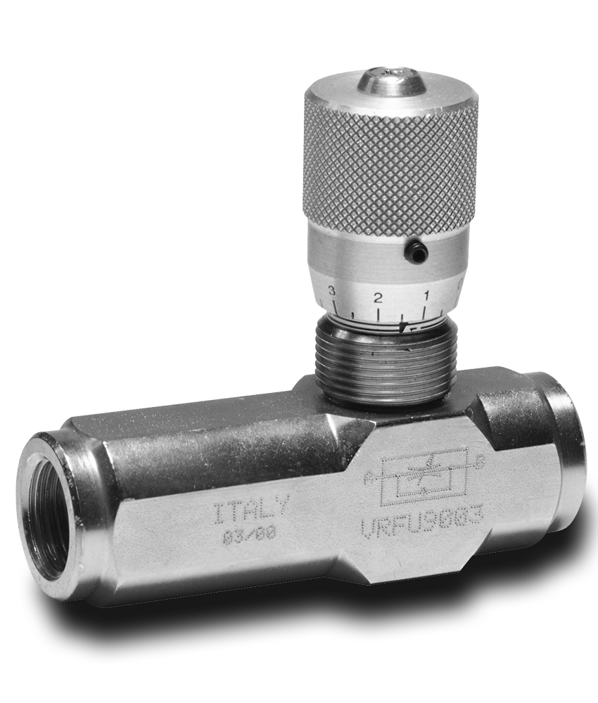 Škrtící ventil jednosměrný - se zpětnou klapkou (350 bar)