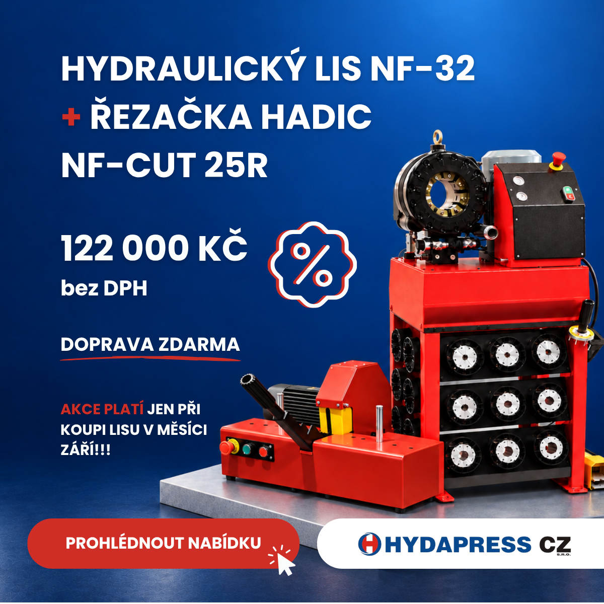 Hydraulický lis NF-32 + Řezačka hadic NF-CUT 25R 